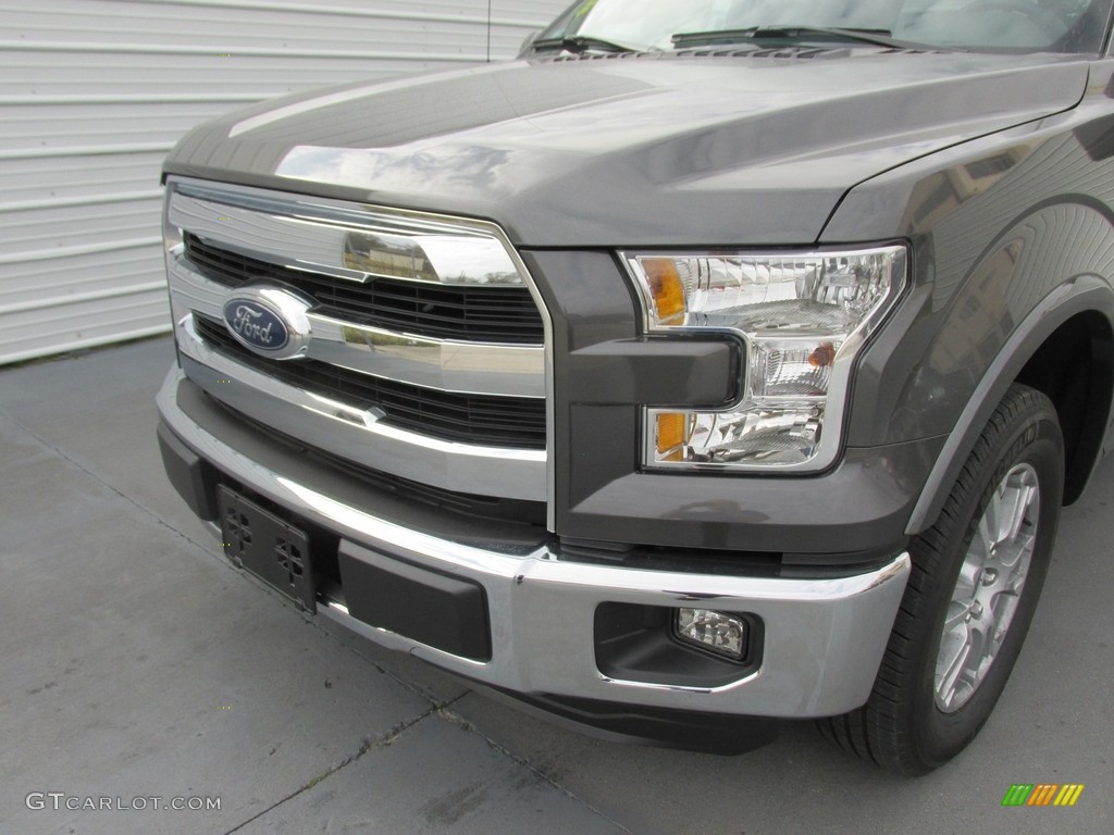 2016 F150 Lariat SuperCrew - Magnetic / Black photo #10