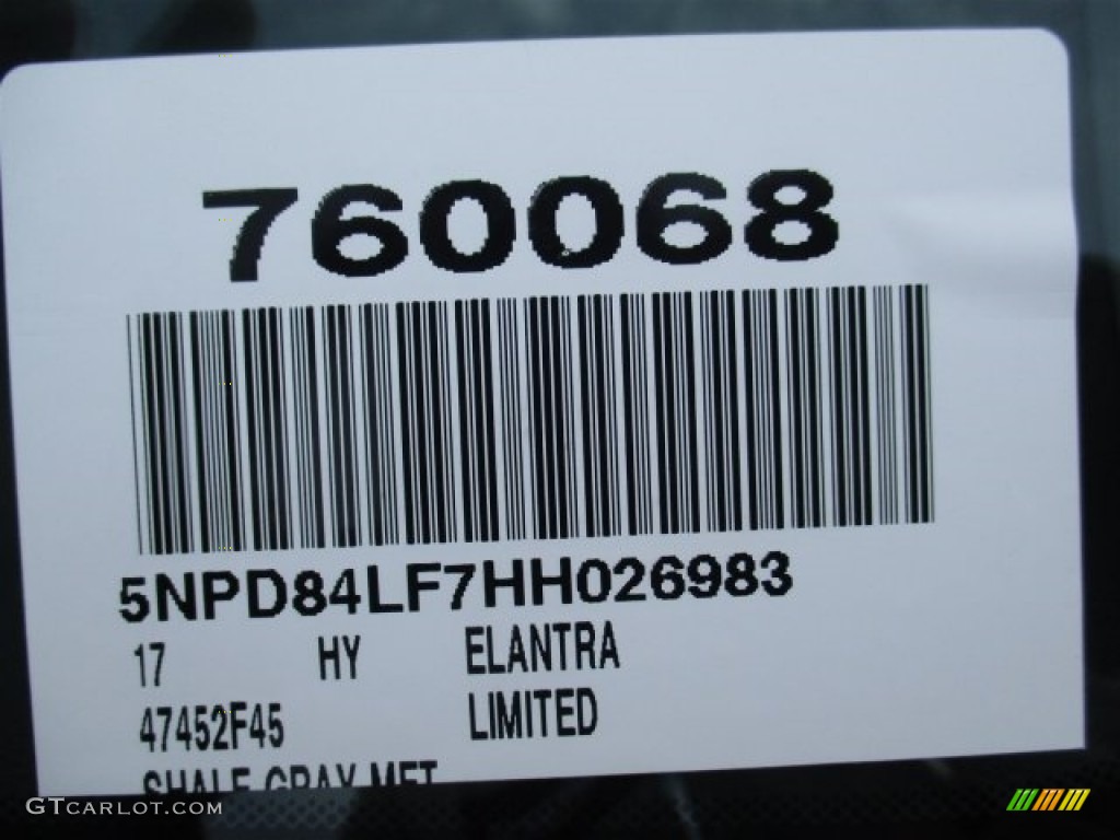 2017 Elantra Limited - Gray / Gray photo #21