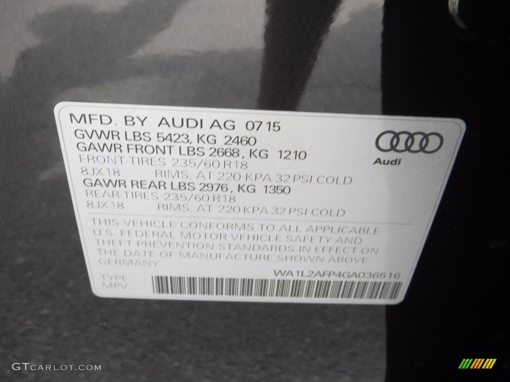 2016 Q5 2.0 TFSI Premium quattro - Moonlight Blue Metallic / Chestnut Brown photo #39