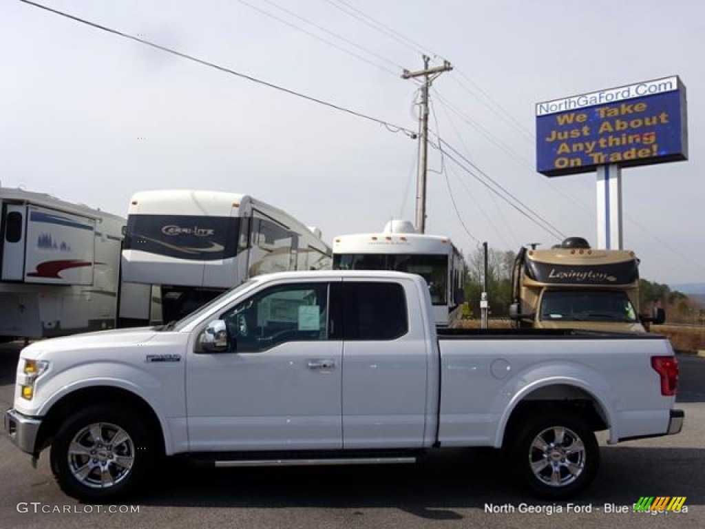 2016 F150 Lariat SuperCab - Oxford White / Black photo #2