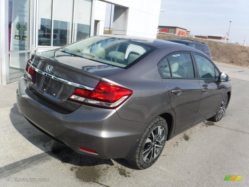 2013 Civic EX Sedan - Urban Titanium Metallic / Beige photo #8