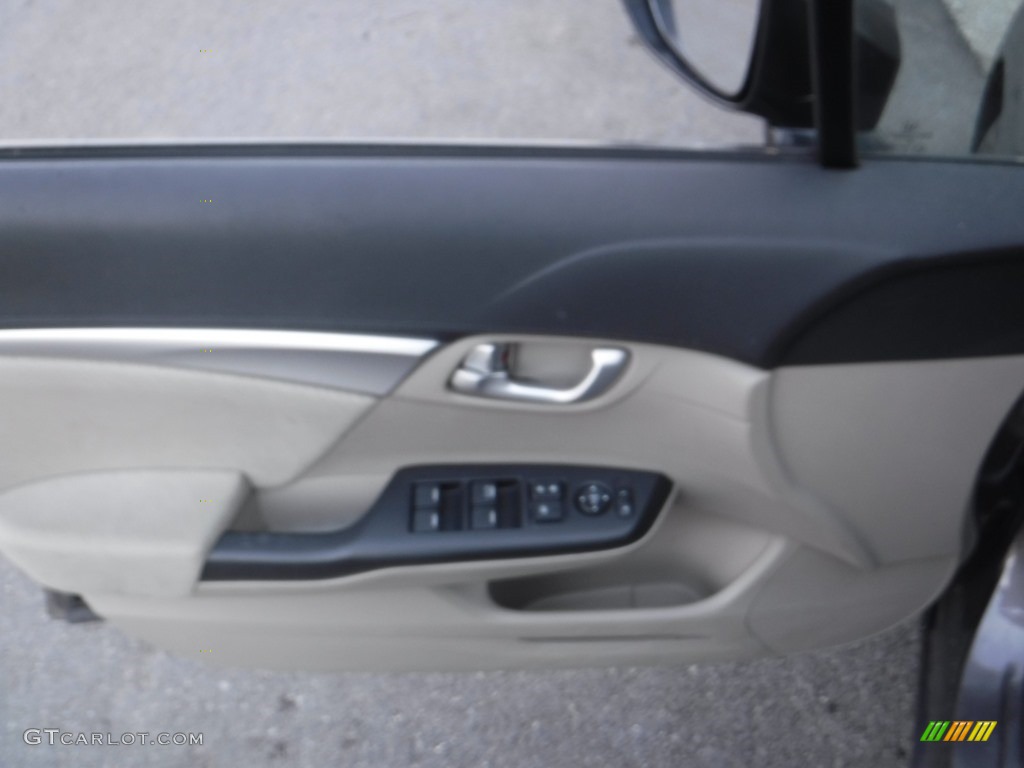 2013 Civic EX Sedan - Urban Titanium Metallic / Beige photo #9