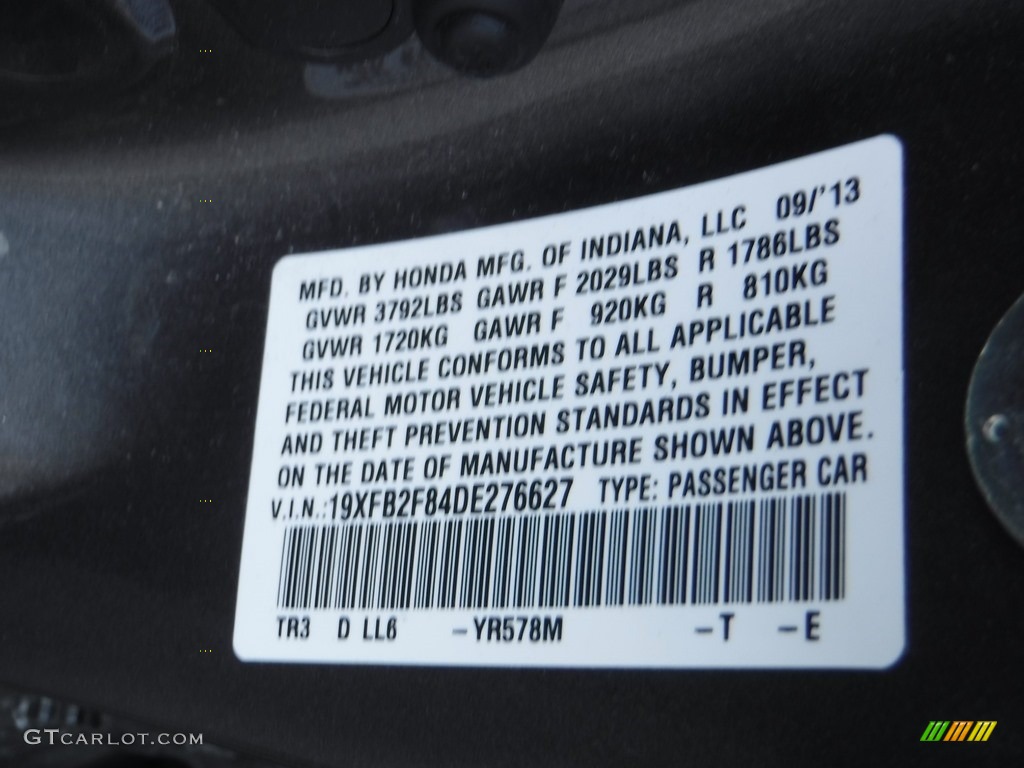 2013 Civic EX Sedan - Urban Titanium Metallic / Beige photo #19