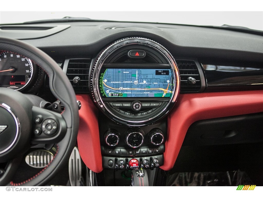 2016 Mini Hardtop John Cooper Works 2 Door JCW Black/Carbon Black/Dinamica w/Red Accent Dashboard Photo #111439591