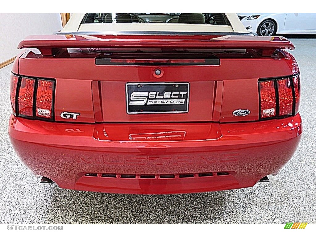 2002 Mustang GT Convertible - Laser Red Metallic / Medium Parchment photo #10