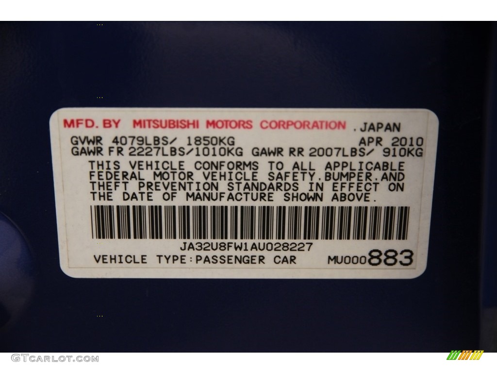 2010 Lancer GTS - Octane Blue Metallic / Black photo #18