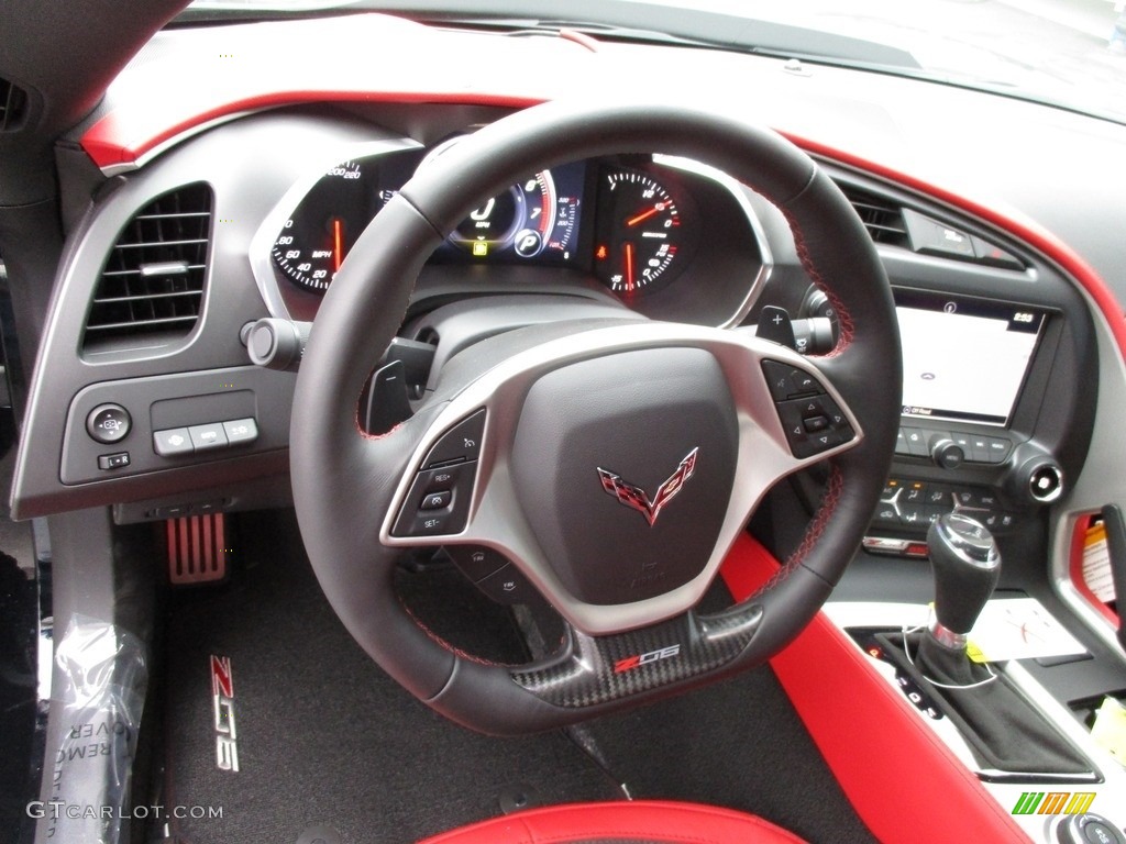 2016 Chevrolet Corvette Z06 Coupe Adrenaline Red Steering Wheel Photo #111441490