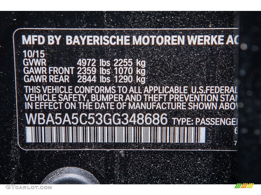 2016 5 Series 528i Sedan - Jet Black / Black photo #7