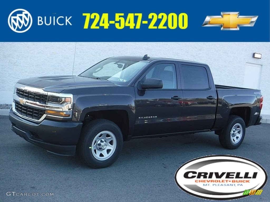 2016 Silverado 1500 WT Crew Cab 4x4 - Tungsten Metallic / Dark Ash/Jet Black photo #1