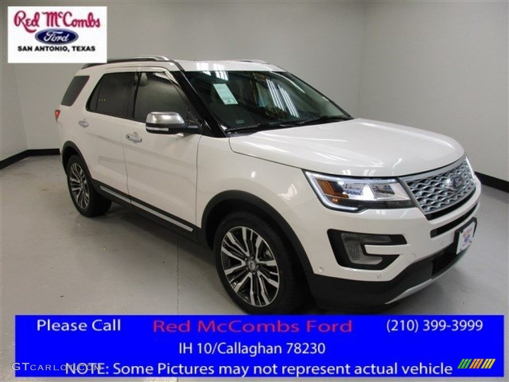 White Platinum Metallic Tri-Coat Ford Explorer