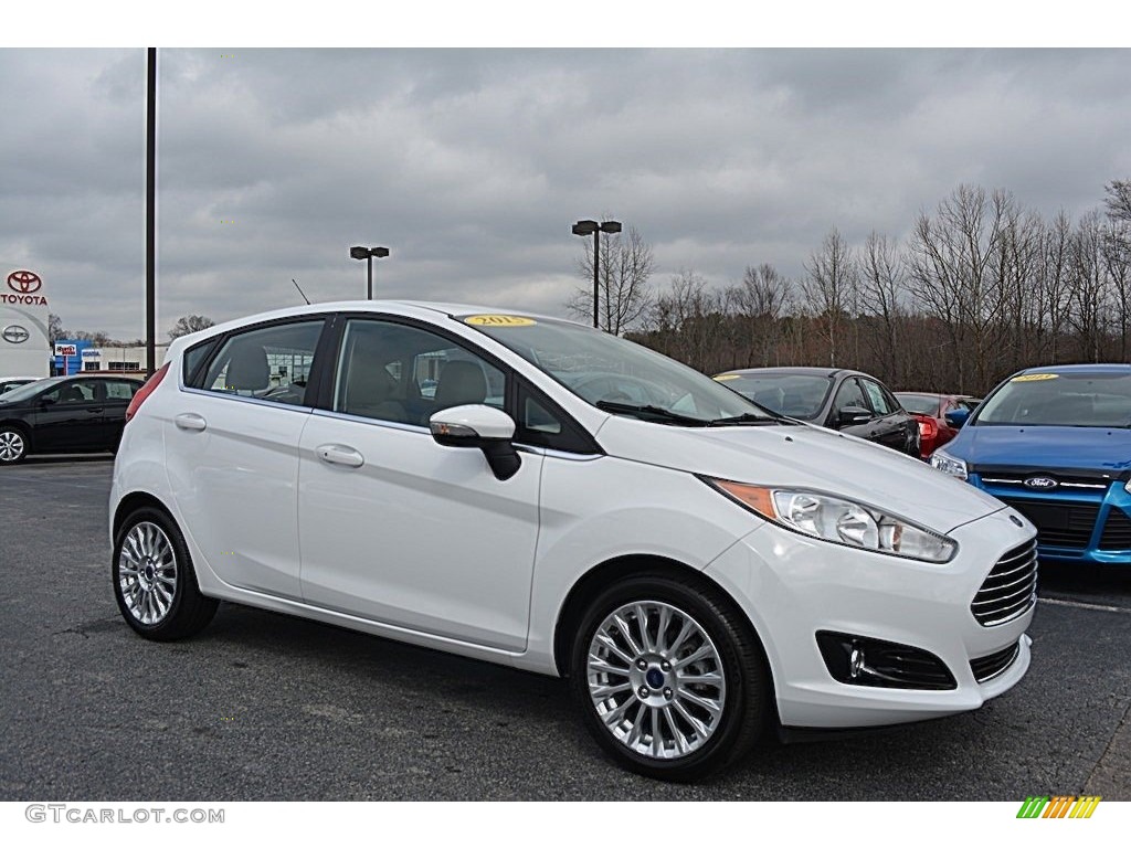 2015 Fiesta Titanium Hatchback - Oxford White / Medium Light Stone photo #1