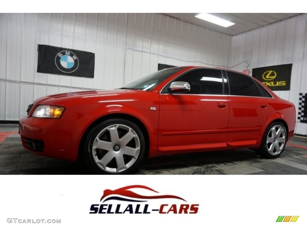 2004 S4 4.2 quattro Sedan - Brilliant Red / Black/Blue photo #1