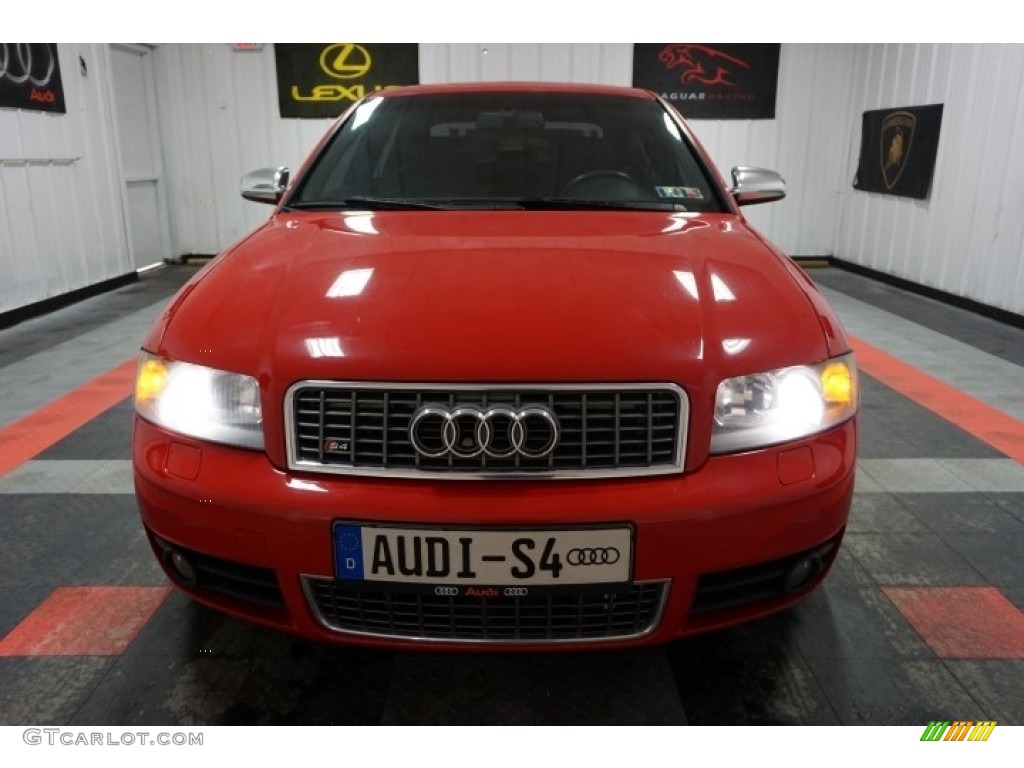 2004 S4 4.2 quattro Sedan - Brilliant Red / Black/Blue photo #3