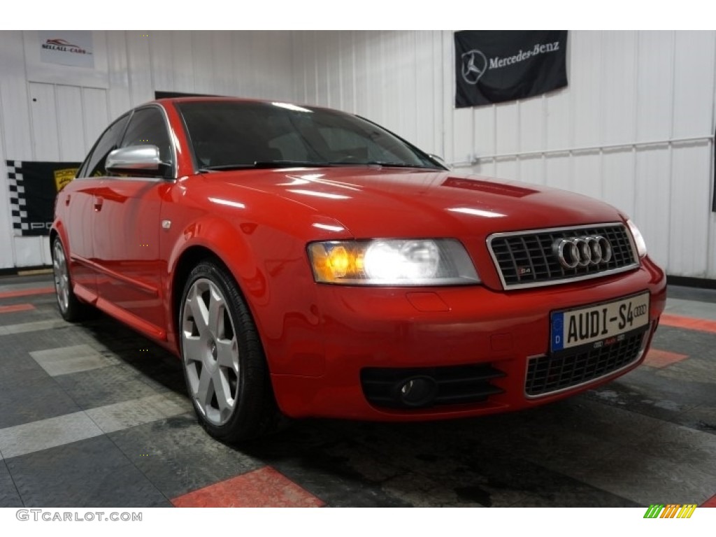 2004 S4 4.2 quattro Sedan - Brilliant Red / Black/Blue photo #4