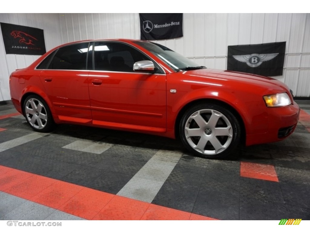 2004 S4 4.2 quattro Sedan - Brilliant Red / Black/Blue photo #5