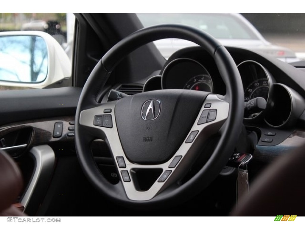 2013 MDX SH-AWD Advance - Aspen White Pearl / Umber photo #42