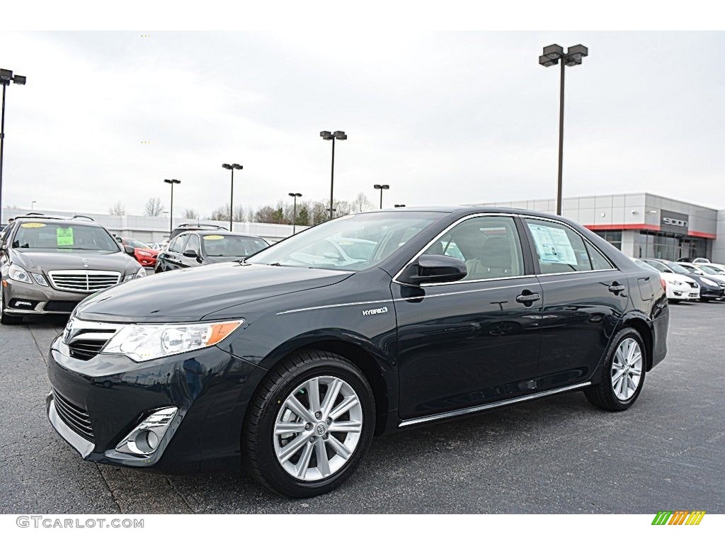 2014 Camry Hybrid XLE - Parisian Night Pearl / Ivory photo #7