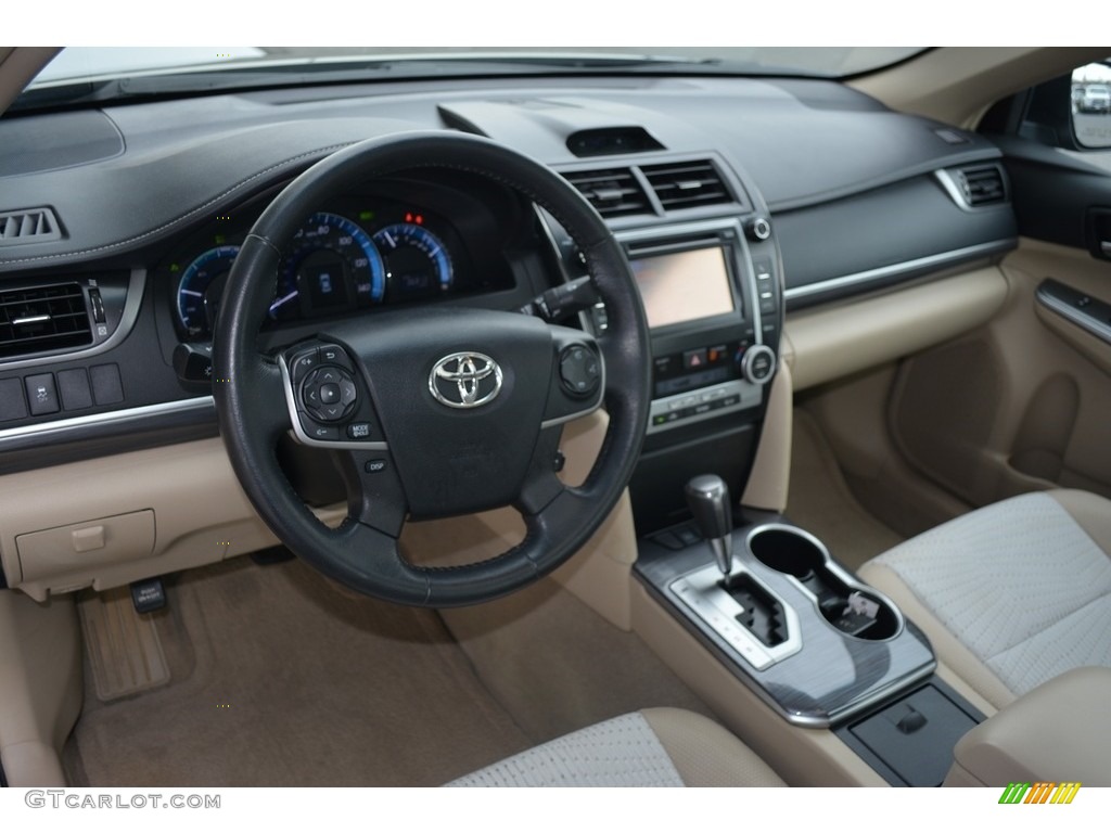 2014 Camry Hybrid XLE - Parisian Night Pearl / Ivory photo #11