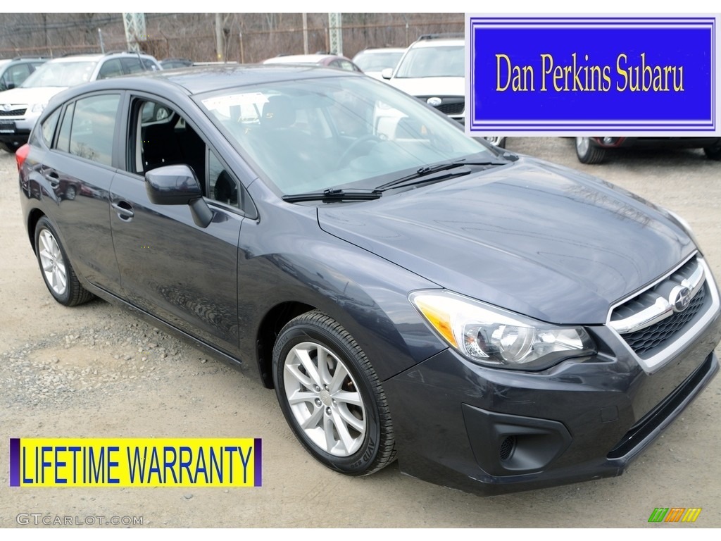 2014 Impreza 2.0i Premium 5 Door - Dark Gray Metallic / Black photo #1