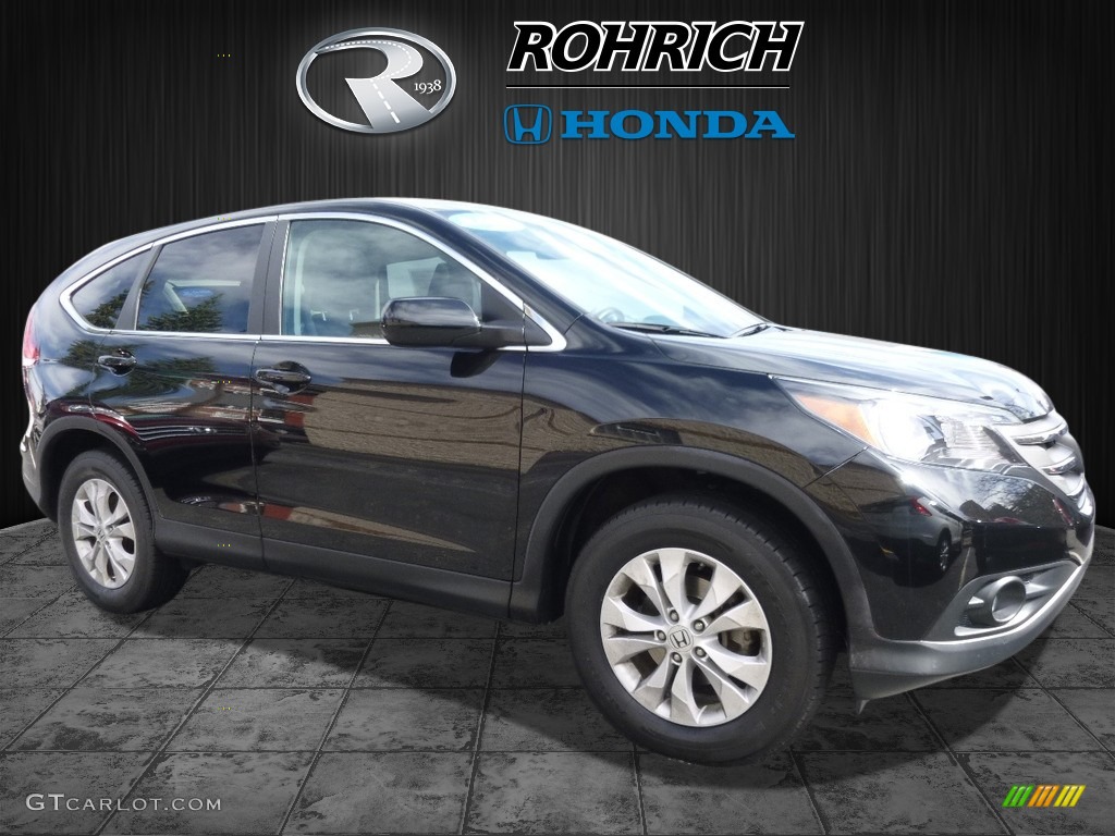 2012 CR-V EX 4WD - Crystal Black Pearl / Black photo #1