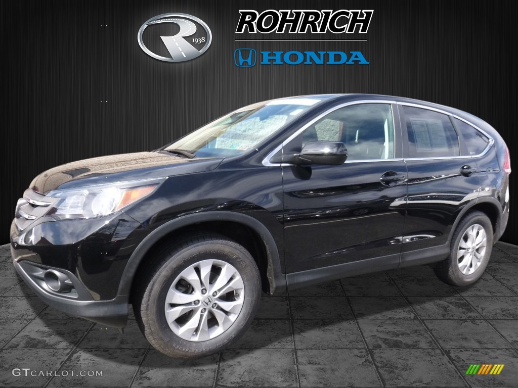2012 CR-V EX 4WD - Crystal Black Pearl / Black photo #3