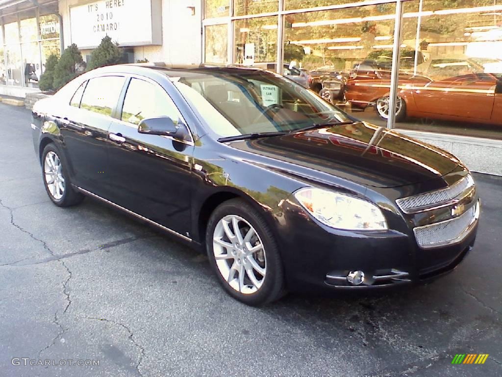 2008 Malibu LTZ Sedan - Black Granite Metallic / Ebony/Brick Red photo #3