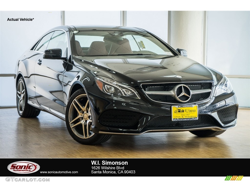 2016 E 400 4Matic Coupe - Obsidian Black Metallic / Red/Black photo #1