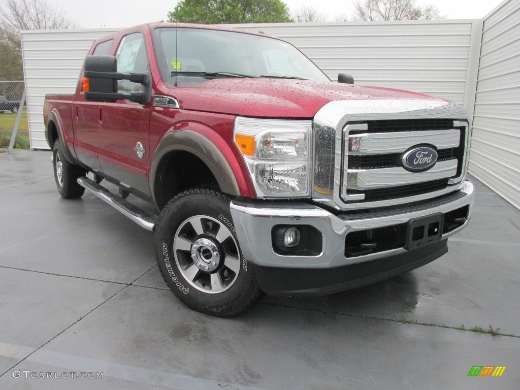 Ruby Red Metallic 2016 Ford F250 Super Duty Lariat Crew Cab 4x4 Exterior Photo #111489904