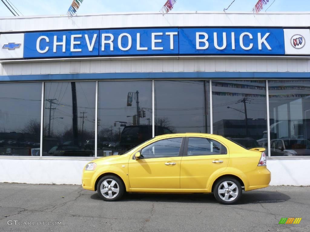 2008 Aveo LT Sedan - Summer Yellow / Charcoal photo #1