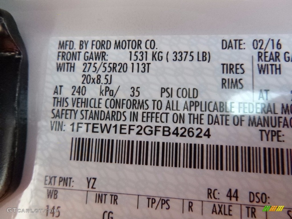 2016 F150 XL SuperCrew 4x4 - Oxford White / Black photo #15