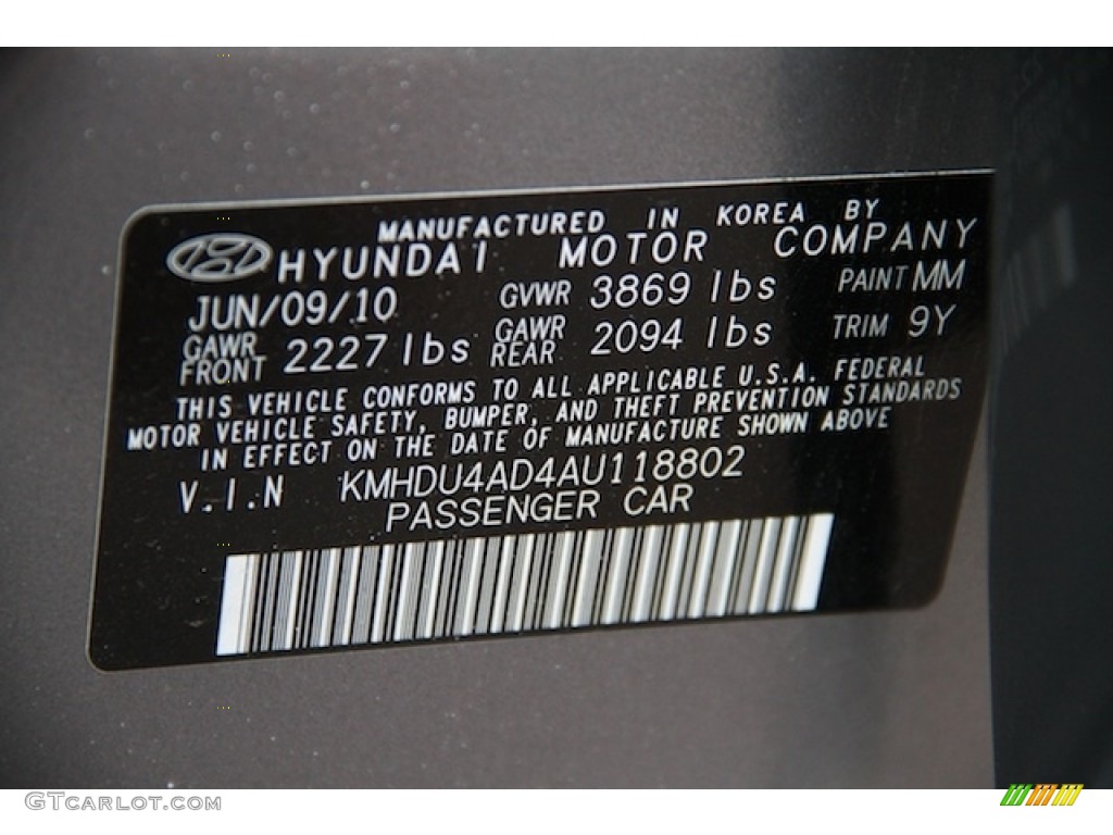 2010 Elantra GLS - Carbon Gray Mist / Gray photo #30