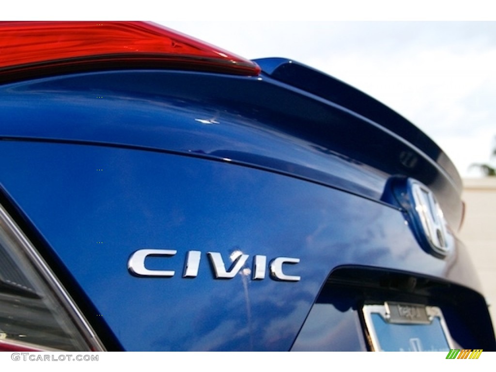 2016 Civic Touring Sedan - Aegean Blue Metallic / Black photo #3