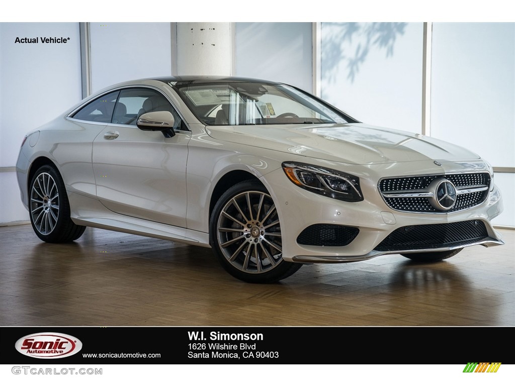 2016 S 550 4Matic Coupe - designo Diamond White Metallic / designo Porcelain/Espresso Brown photo #1