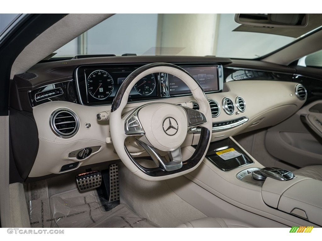 2016 Mercedes-Benz S 550 4Matic Coupe designo Porcelain/Espresso Brown Dashboard Photo #111509873