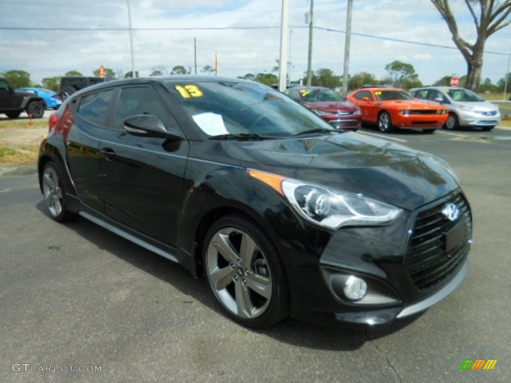 2013 Veloster Turbo - Ultra Black / Black photo #11