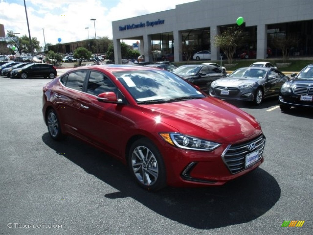 2017 Elantra Limited - Red / Beige photo #1