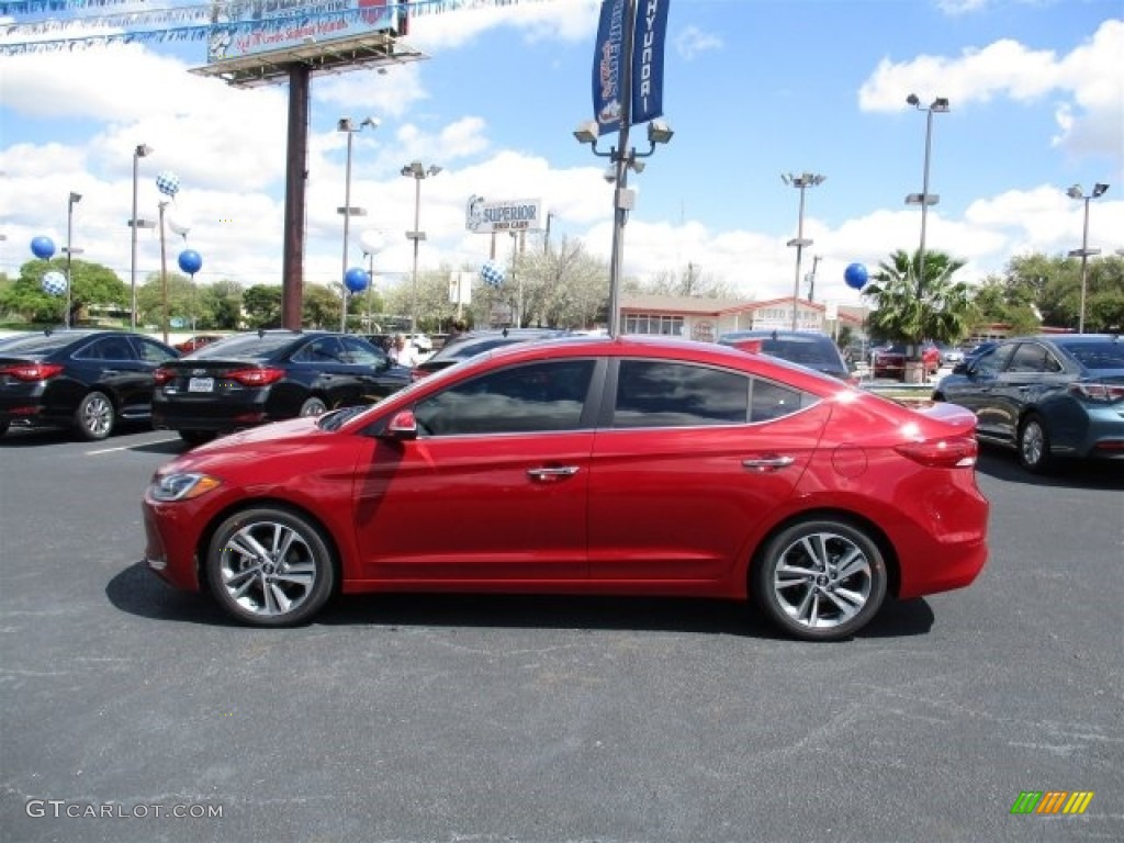 2017 Elantra Limited - Red / Beige photo #5