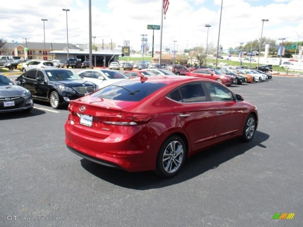 2017 Elantra Limited - Red / Beige photo #7