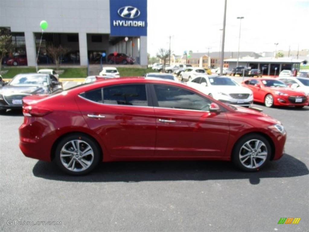 2017 Elantra Limited - Red / Beige photo #8