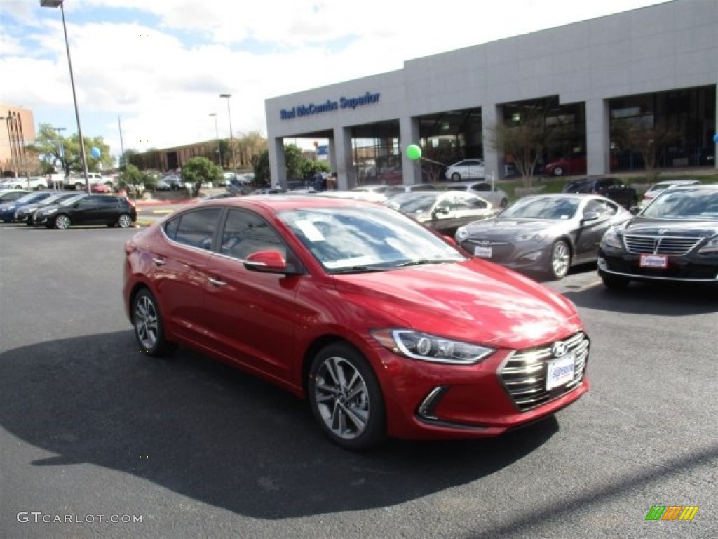 2017 Elantra Limited - Red / Gray photo #1