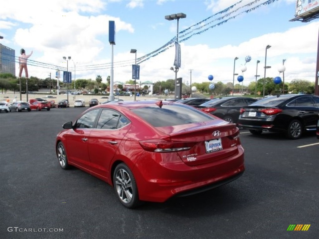 2017 Elantra Limited - Red / Gray photo #4
