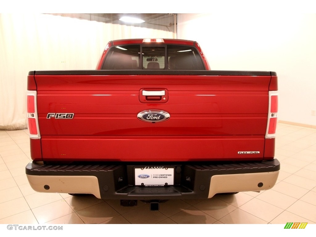 2013 F150 Lariat SuperCrew 4x4 - Ruby Red Metallic / Adobe photo #21