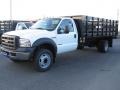 2007 Oxford White Ford F350 Super Duty Regular Cab Chassis Stake Truck  photo #1