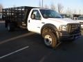 2007 Oxford White Ford F350 Super Duty Regular Cab Chassis Stake Truck  photo #3