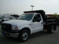 Oxford White 2007 Ford F350 Super Duty Regular Cab Chassis Dump Truck