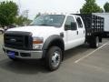 Oxford White 2008 Ford F550 Super Duty XL Crew Cab Chassis Dump Truck