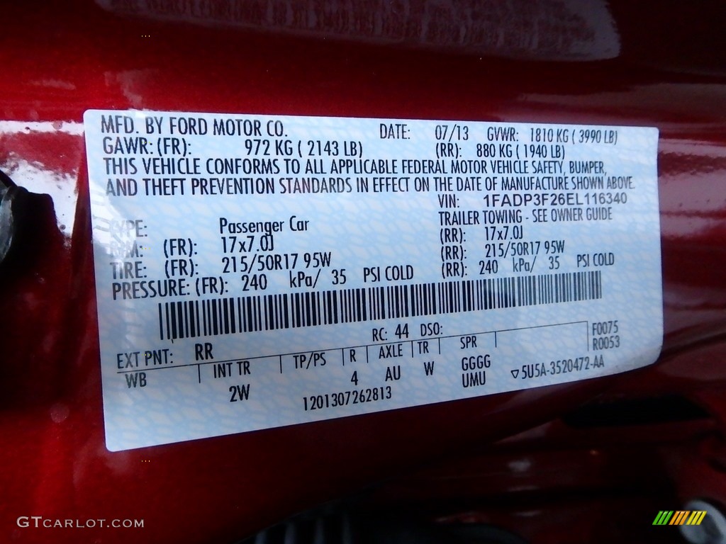 2014 Focus SE Sedan - Ruby Red / Charcoal Black photo #24