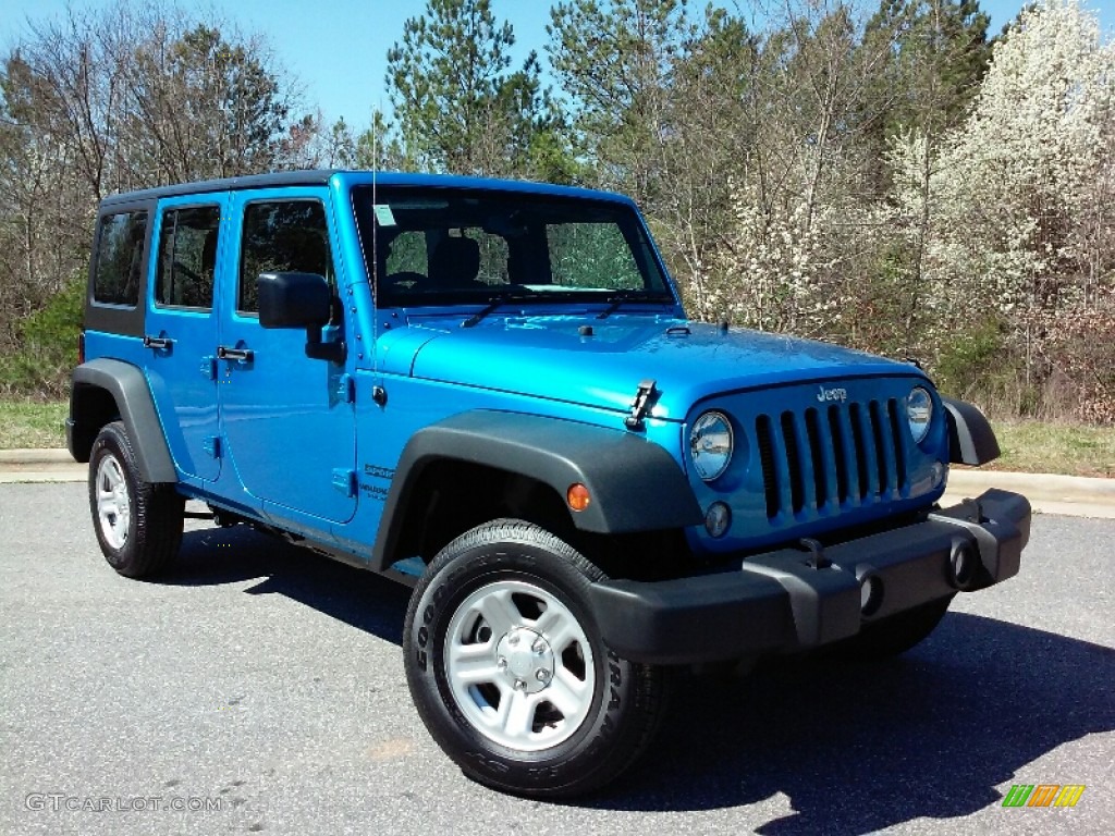 2016 Wrangler Unlimited Sport 4x4 RHD - Hydro Blue Pearl / Black photo #2