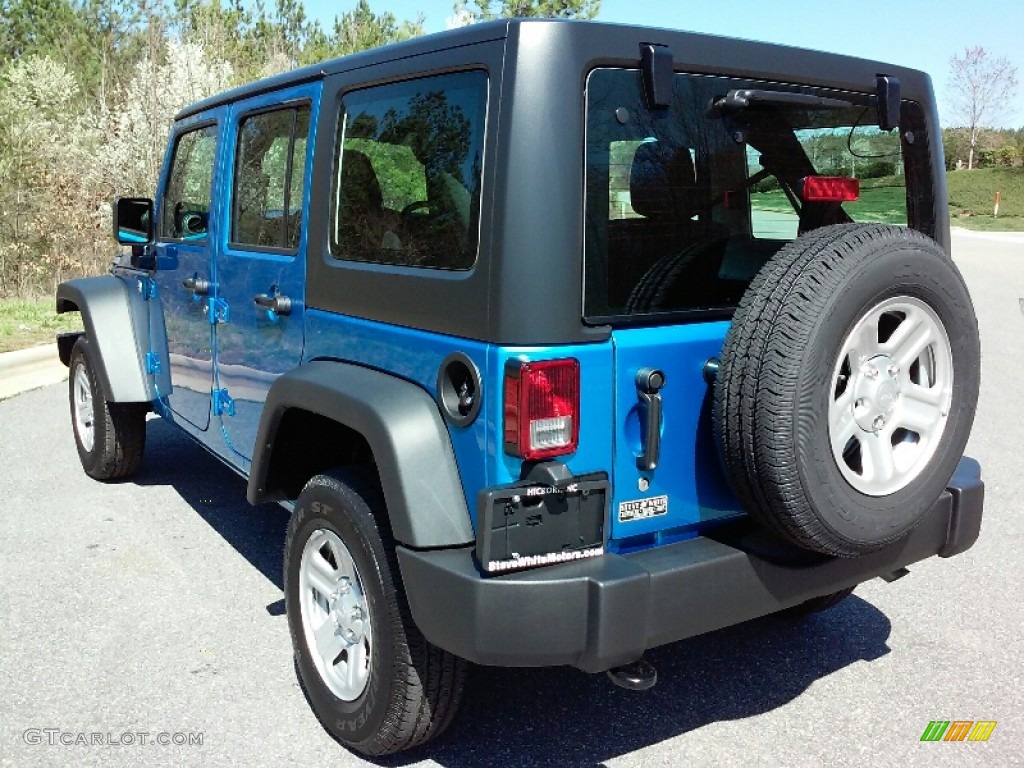 2016 Wrangler Unlimited Sport 4x4 RHD - Hydro Blue Pearl / Black photo #7