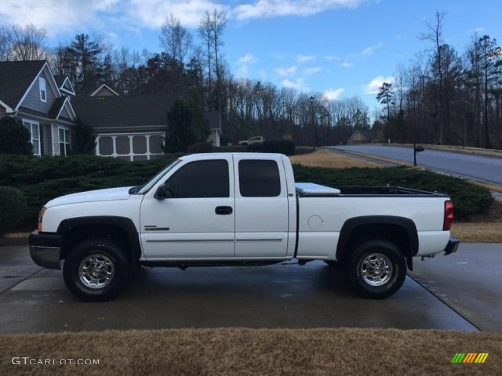 2003 Silverado 2500HD LT Extended Cab 4x4 - Summit White / Tan photo #2